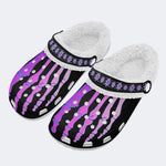 Purple Gradient Skeleton Toes Skull - Fur Lined Slippers/Sandals