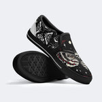 Unisex Death Moth&Skull Print - Slip On Shoes