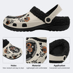 Gothic Skeleton Hand Rose Floral - Fur Lined Slippers/Sandals