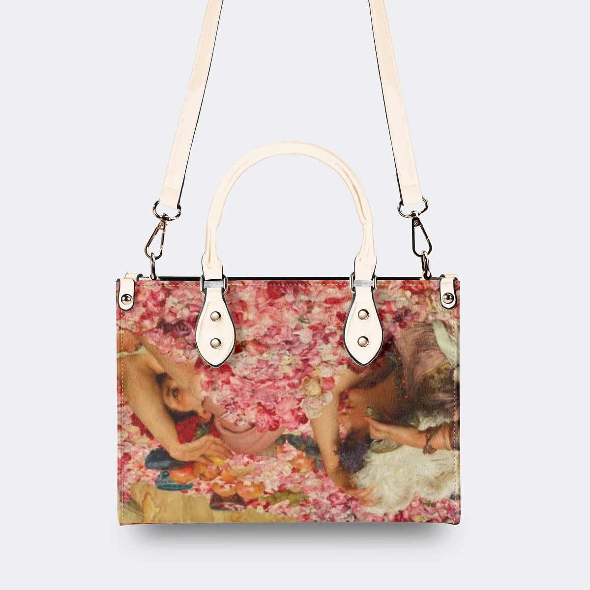 Roses of Heliogabal Print - Leather Handbag