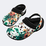 Unisex Ink Print - Fur Lined Slippers/Sandals