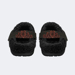 Vampire Black Cat Print - Fur Lined Slippers/Sandals