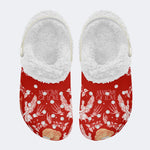 Anatomy Of Love Print- Fur Lined Slippers/Sandals