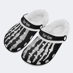 Personalized Skeleton Toes Skull Name - Fur Lined Slippers