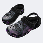 Skull Violet Rose - Fur Lined Slippers/Sandals