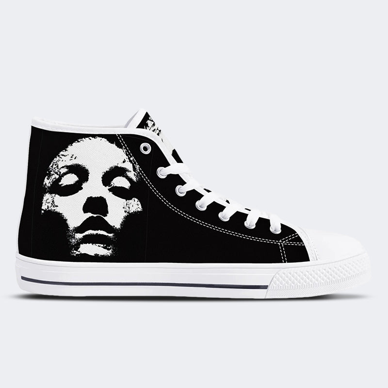 Unisex Vintage Jesus Printe - High Top Canvas