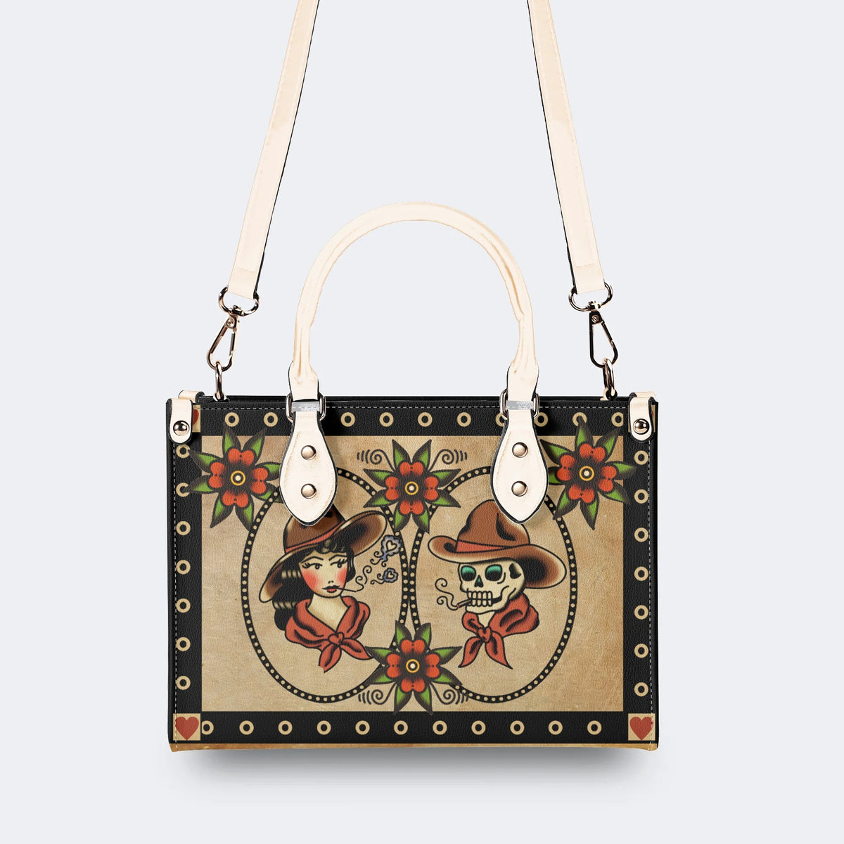 Traditional Tattoo Print - Leather Handbag