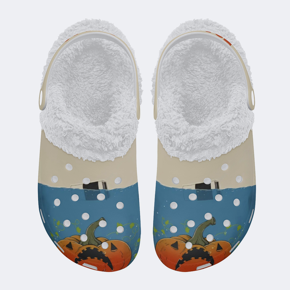 Halloween Print - Fur Lined Slippers