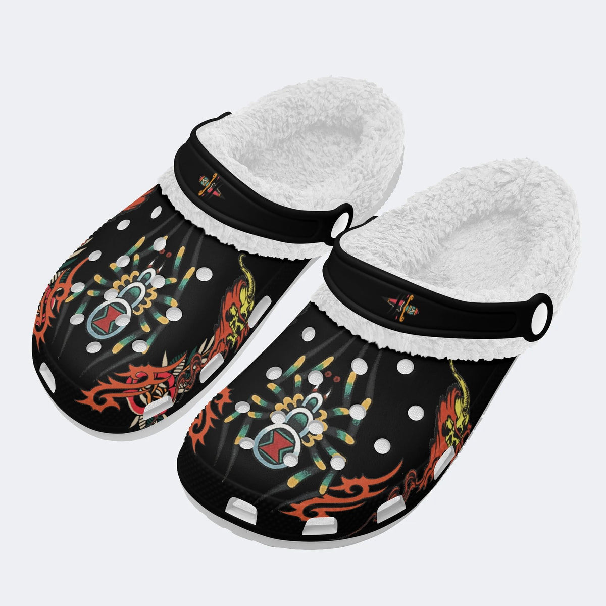 Spider Art Print - Fur Lined Slippers/Sandals