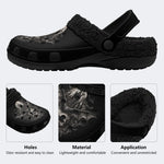 Gothic Castle Bat Skull - Fur Lined Slippers/Sandals