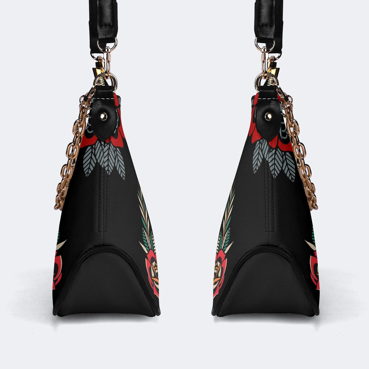 Medusa With Eyes Closed - Leather Crossbody Bag