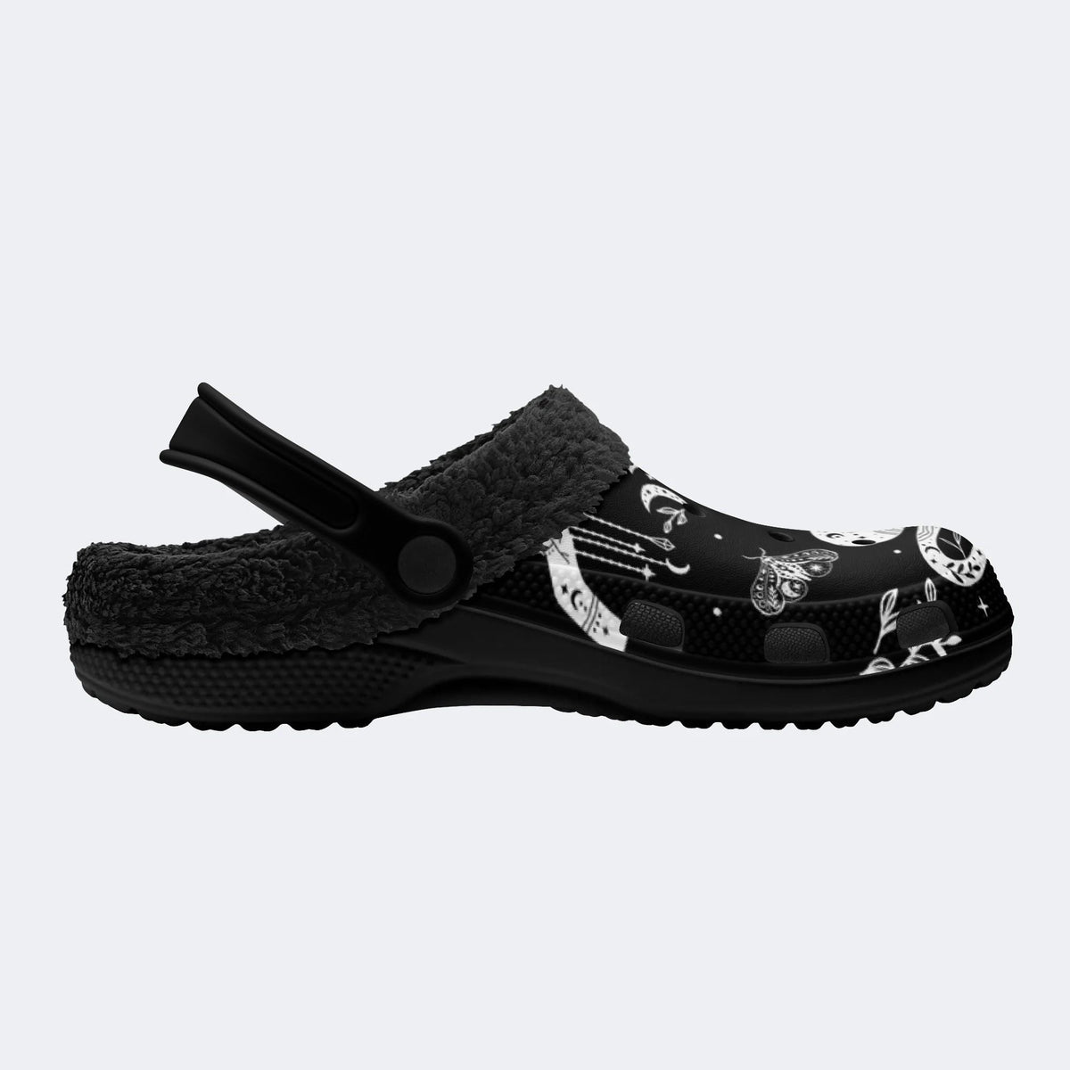 Snake And Beath Moth Print - Fur Lined Slippers/Sandals