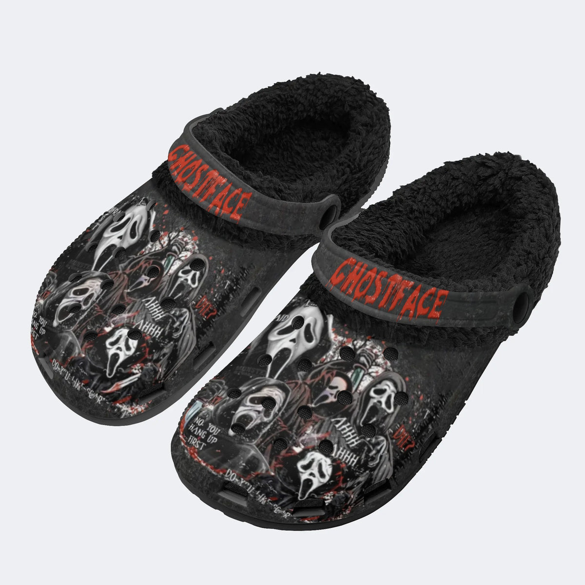 Horror Retro Ghostface - Fur Lined Slippers