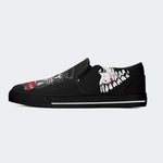 Unisex Horror Skull Print - Slip On Shoes