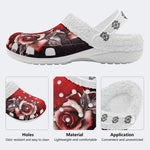 Retro Nostalgic Roses - Fur Lined Slippers/Sandals