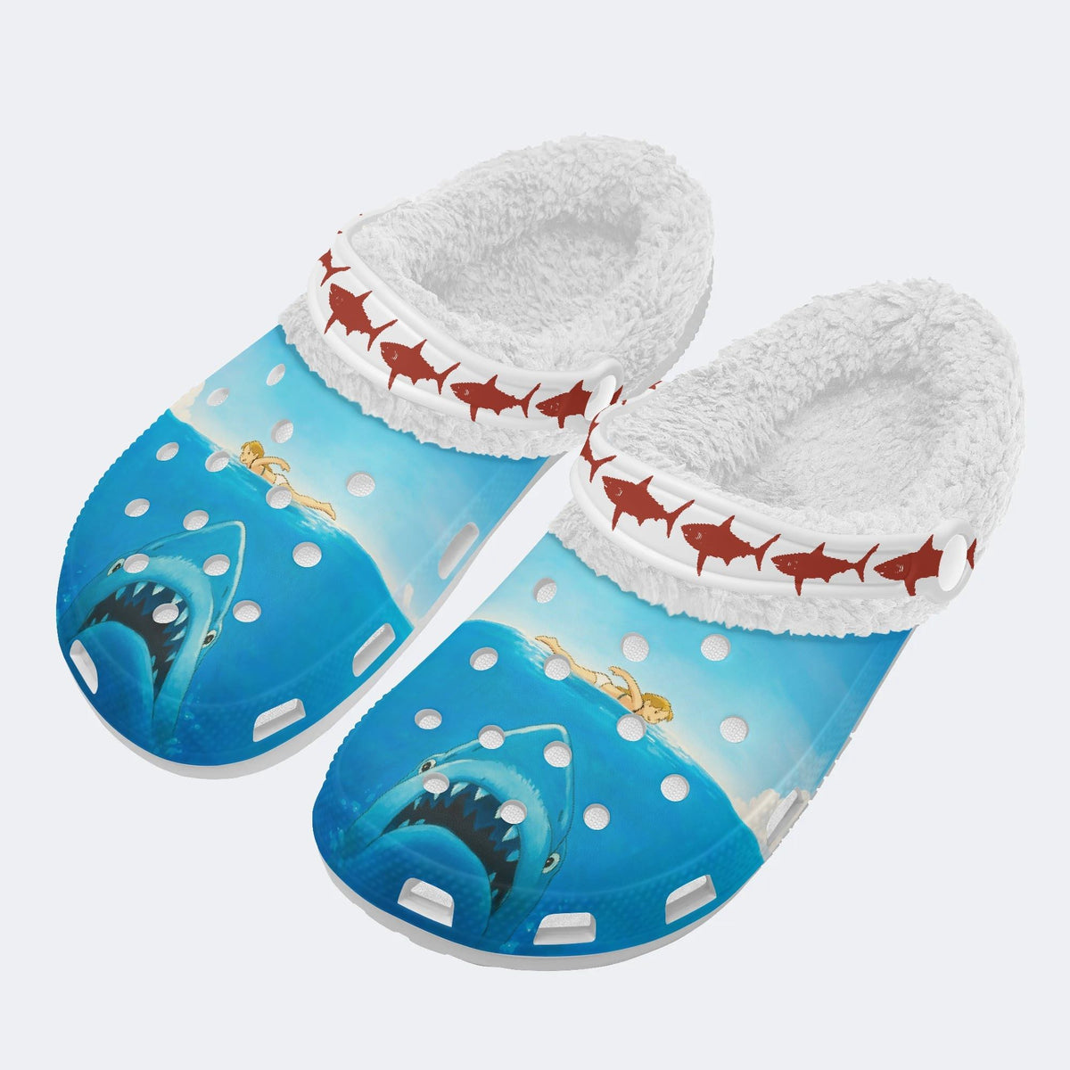 Deep Sea Shark - Fur Lined Slippers/Sandals