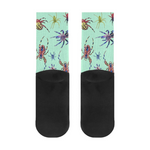 Green Spider Print - Crew Socks