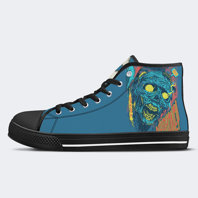 Horror Movie Vintage Graphic Print - High Top Canvas