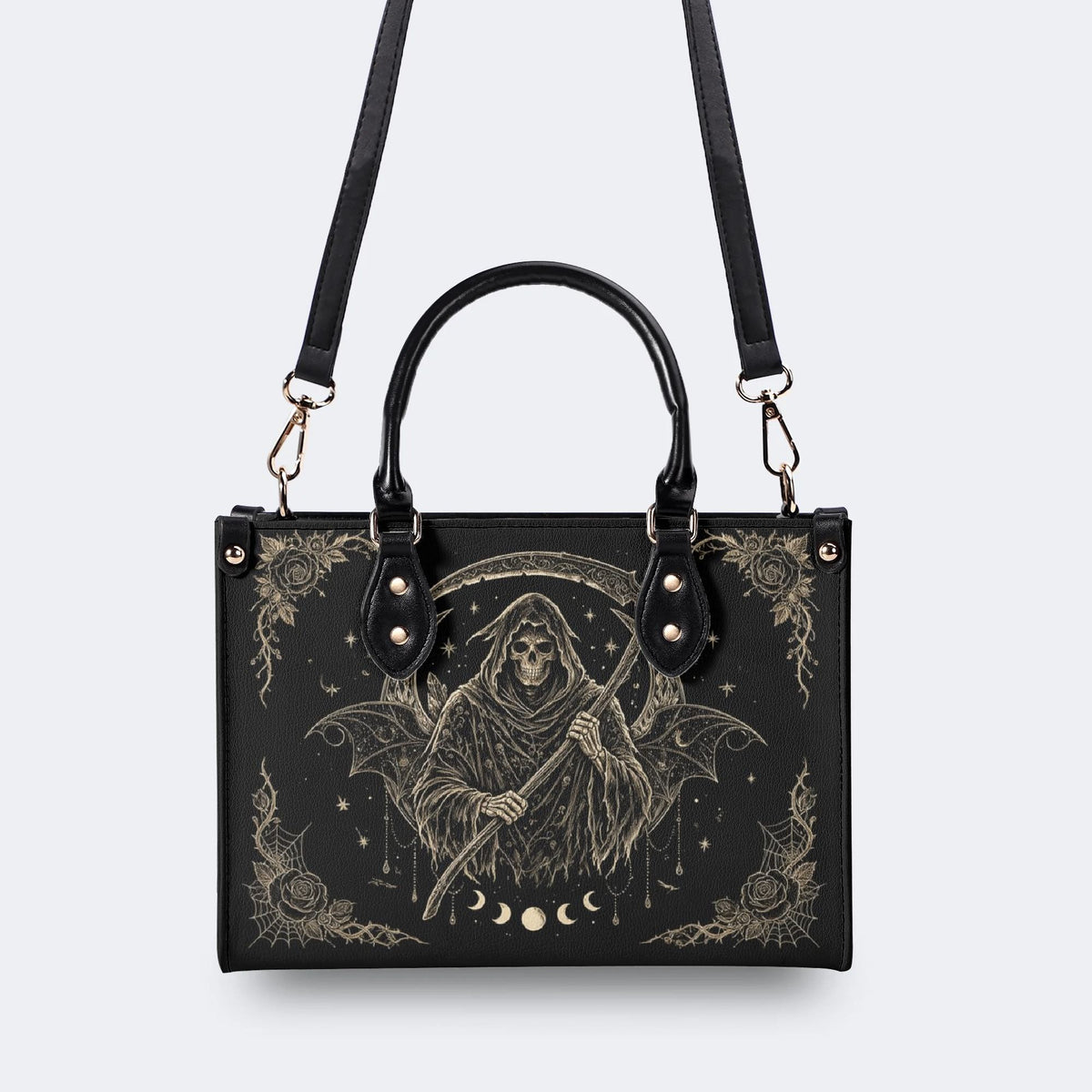 Grim Reaper Rose Print Handbag Factory Direct Sales