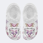 Fierce Panther Art Print - Fur Lined Slippers/Sandals