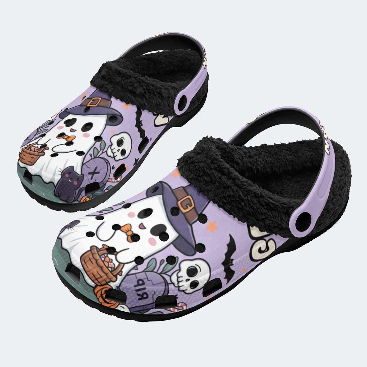 Spooky Ghost Gentleman - Fur Lined Slippers/Sandals