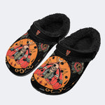 Traditional Death Moth Print - Removable Fur Lined Slippers/Sandals