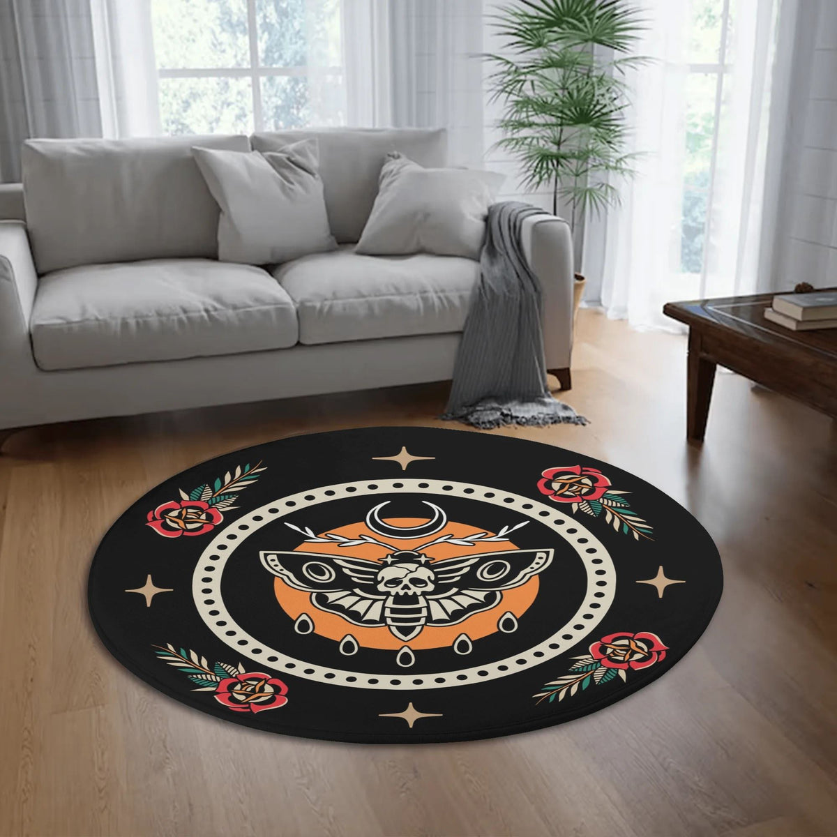 Death Moth Vintage Print - Floor Mat
