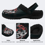 Skeleton Hand Skull Cross - Fur Lined Slippers/Sandals