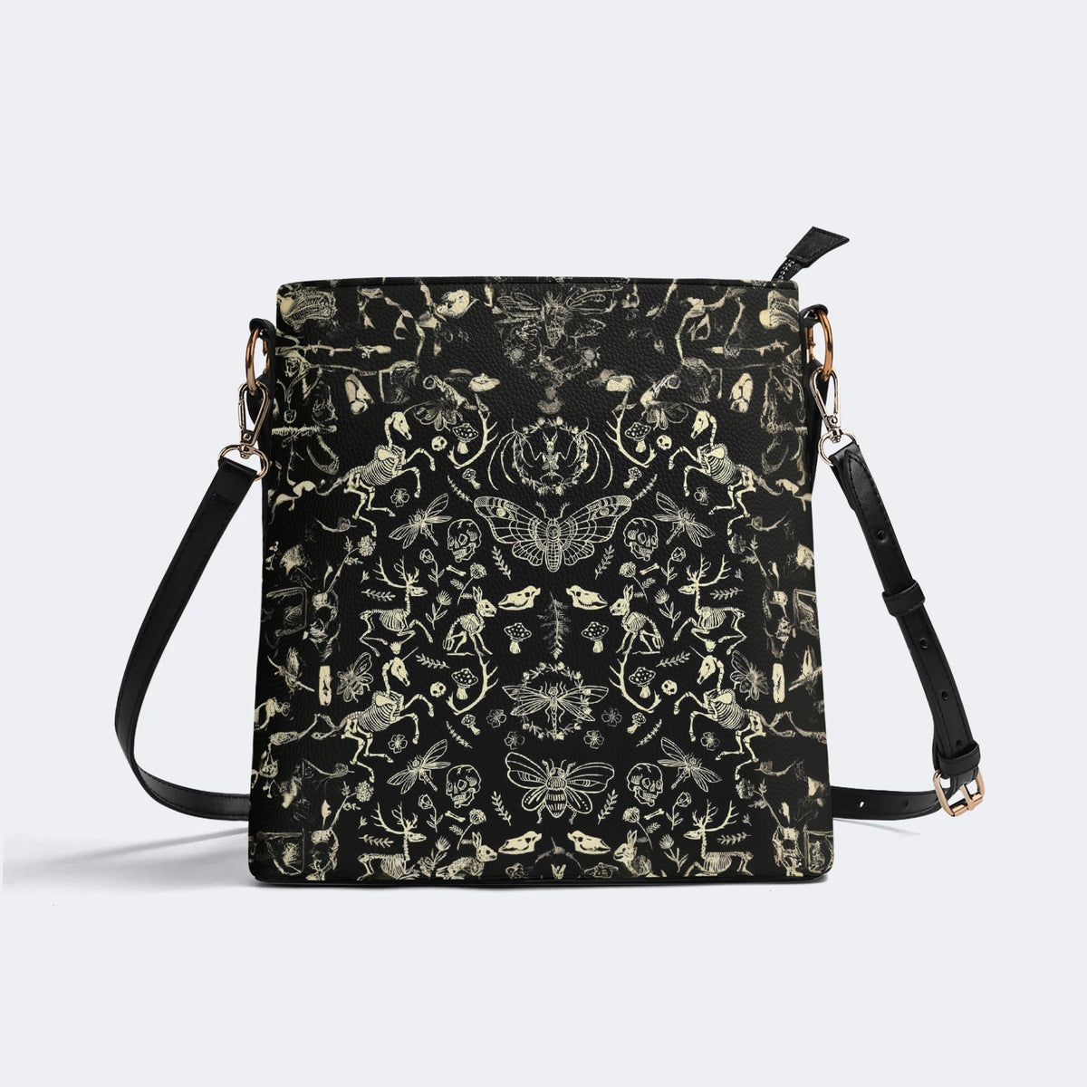 Dark Cottagecore Forest Animal Bones Print - Bucket Bag