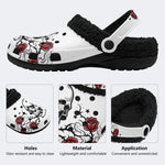 Gothic Skull Rose - Fur Lined Slippers/Sandals