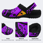 Purple Monster Print - Fur Lined Slippers/Sandals