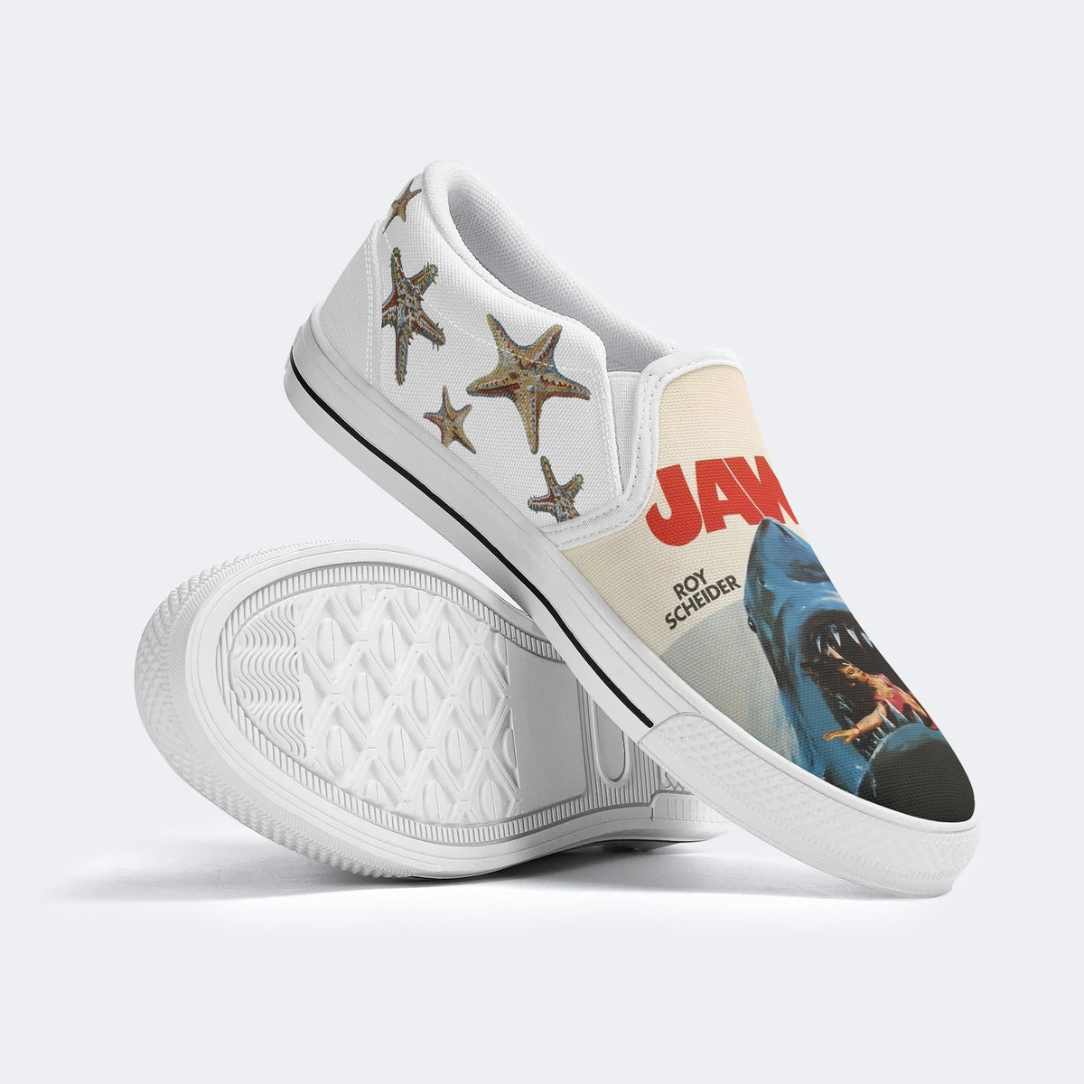 Jaws Retro Poster Unisex Classic Print - Slip On Shoes