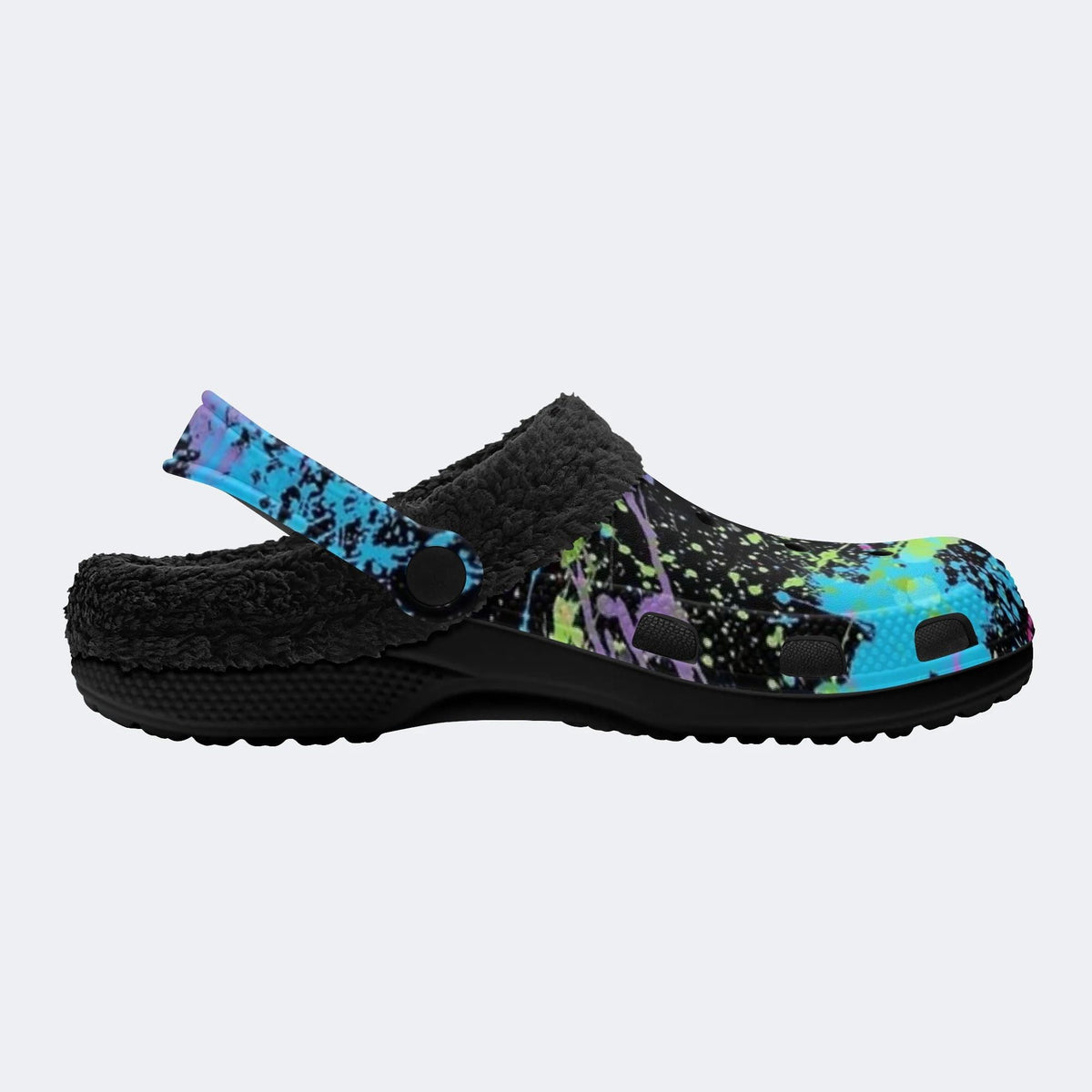 Colorful Splash Graffiti - Fur Lined Slippers/Sandals