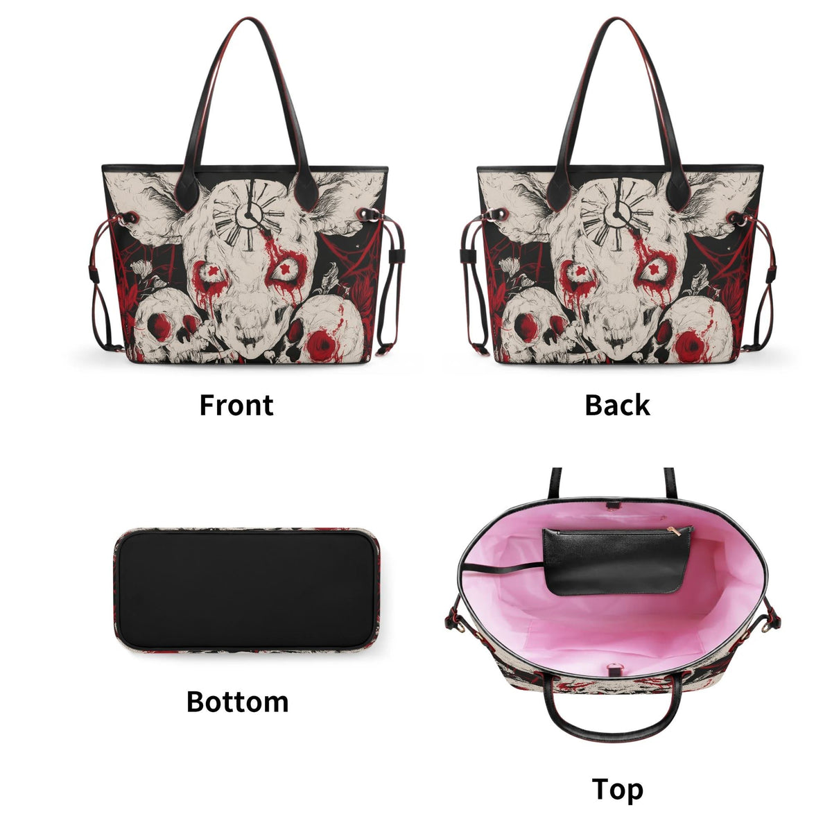 Horror Rat Clock - Large capacity handbag