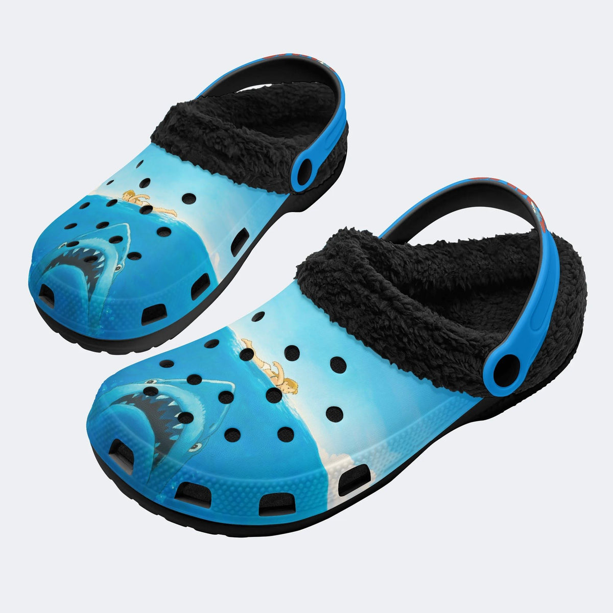 Deep Sea Shark - Fur Lined Slippers/Sandals