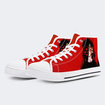 Unisex Retro Rote Figur Viele Augen Druck - High Top Canvas