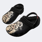 Horror Braindead Retro Print - Fur Lined Slippers/Sandals