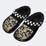 They Live Vintage Print - Fur Lined Slippers/Sandals