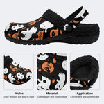 Halloween Boo Ghost - Fur Lined Slippers/Sandals