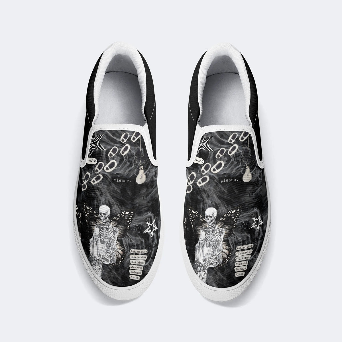 Horror Collage Print - Slip On Shoes