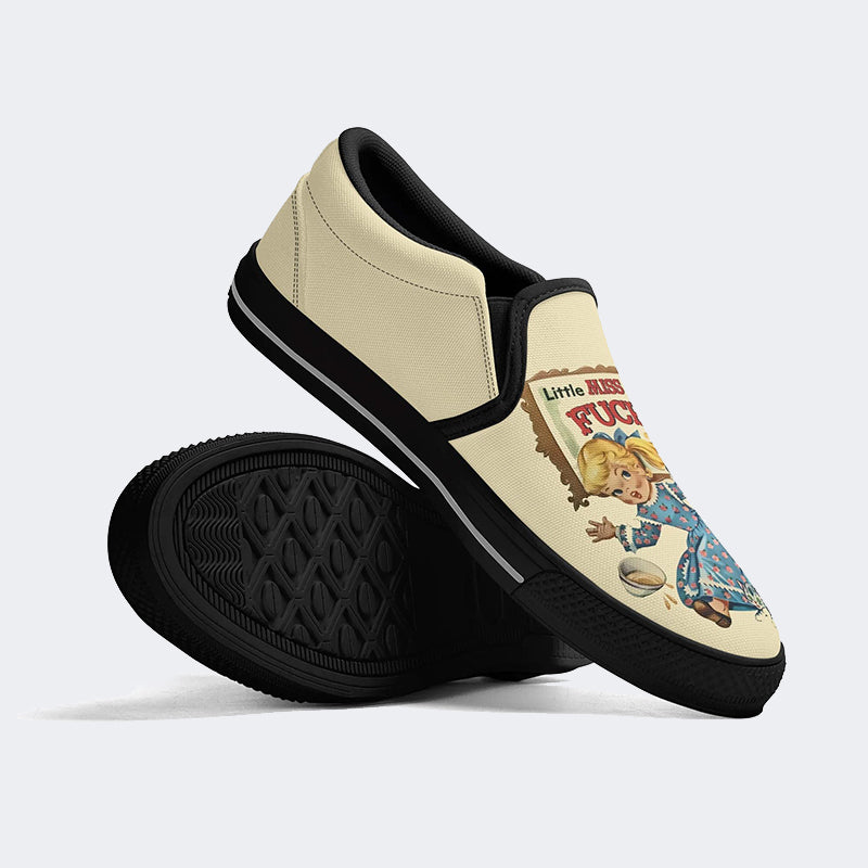 Retro Funny Art Print Childhood Ruined - Slip On Shoes