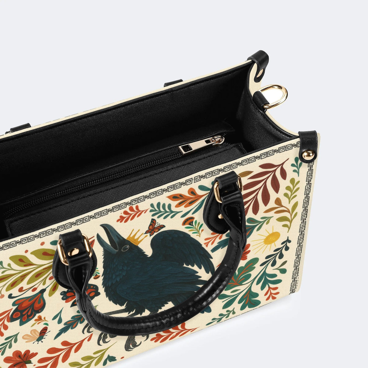 Three-Legged Golden Crow - Leather Handbag