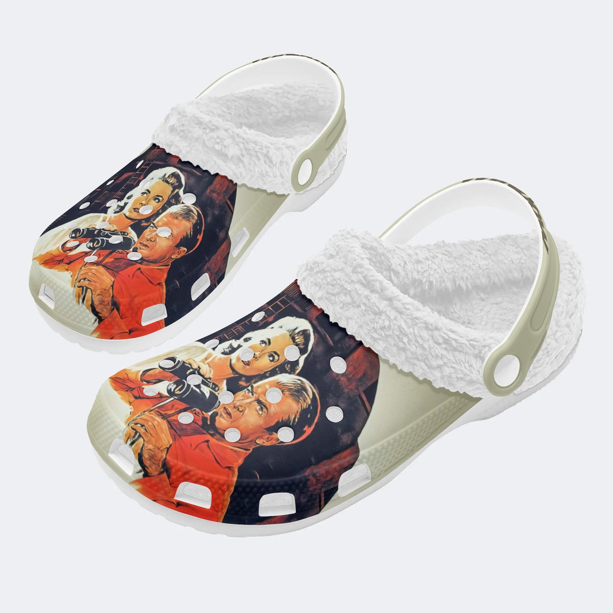 Horror Movie Vintage Graphic - Fur Lined Slippers