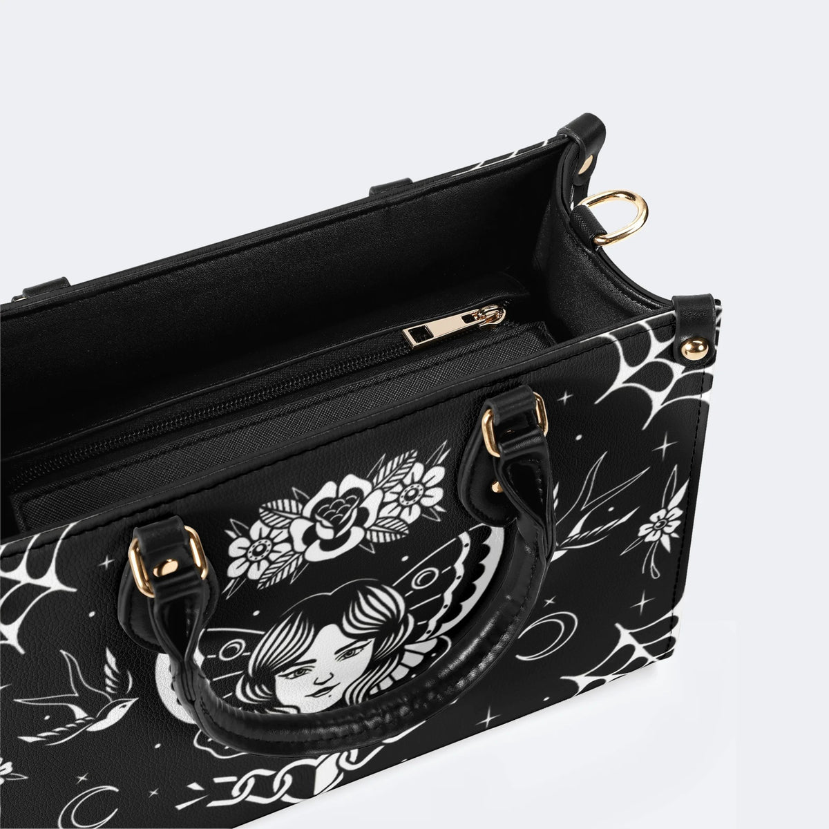 Vintage Tattoo Art Print - Leather Handbag