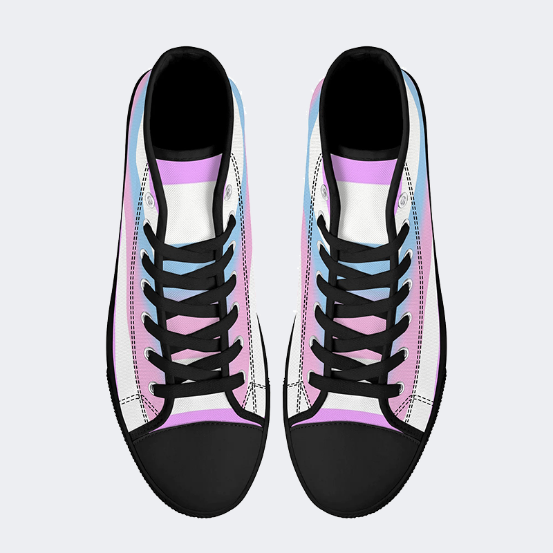 Bigender Pride Flag High Top Canvas Shoes