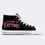 Unisex Tattoos Print - High Top Canvas