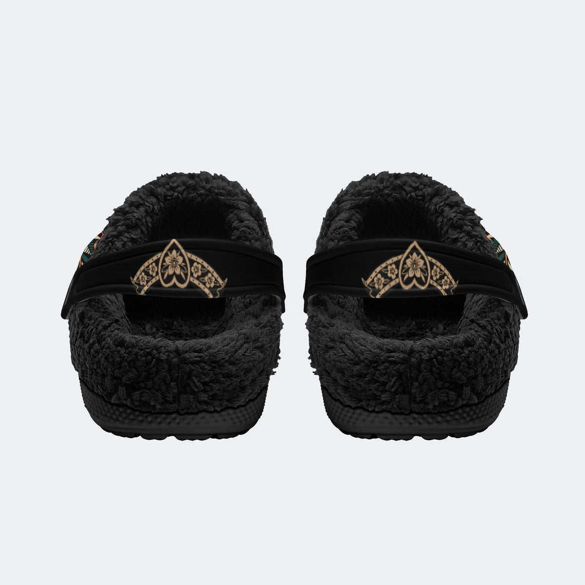 Burning Panthers Print - Fur Lined Slippers/Sandals