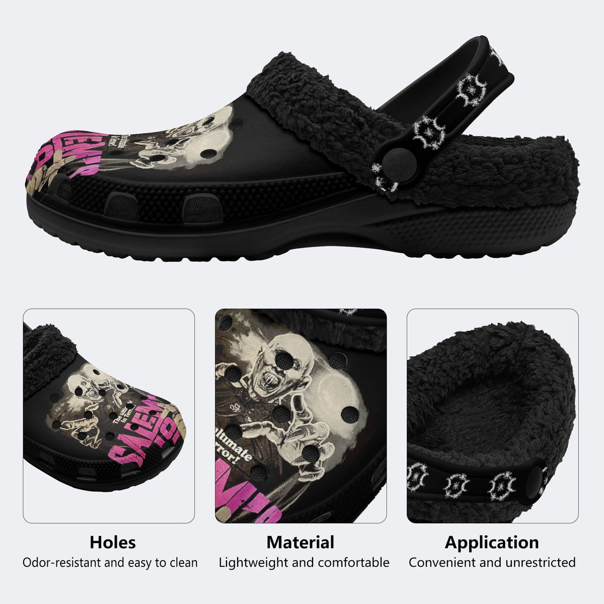 Unisex Salems Lot Print - Fur Lined Slippers/Sandals