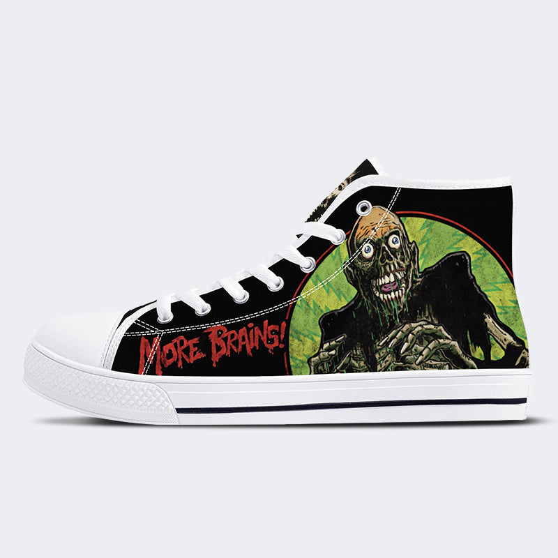 Unisex More Brains Print - High Top Canvas