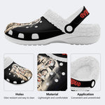 Horror Braindead Retro Print - Fur Lined Slippers/Sandals